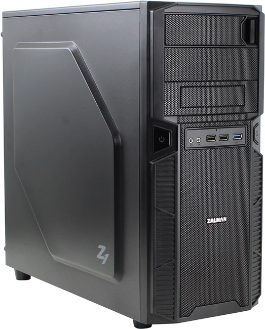 Корпус Zalman Z1, ATX, Midi-Tower, черный, без БП новый, замятие сзади на нижнем углу