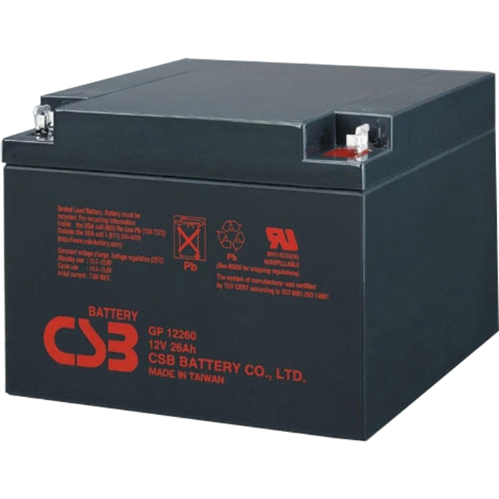 

Аккумуляторная батарея для ИБП CSB GP12260, 12V, 26Ah, Черный, GP12260