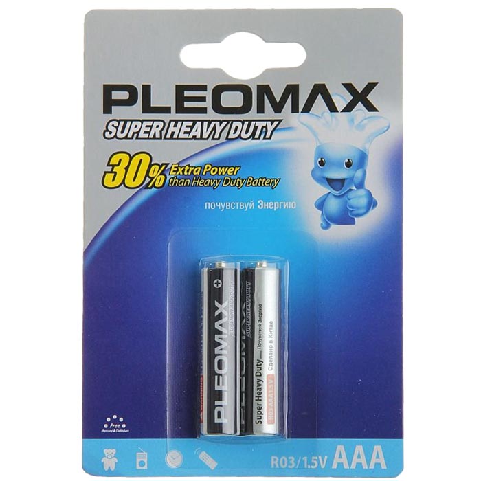 

Батарея Samsung R03-2BL, AAA, 1.5V 2шт, Серебристый/черный