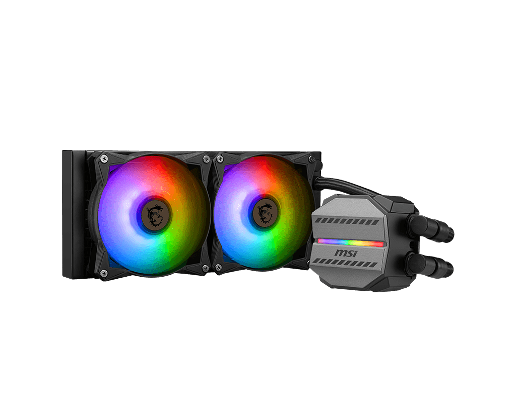

Жидкостное охлаждение MSI MAG CORELIQUID M240 для Socket 115x/2066/2011/2011-3/1200/1700/1851/AM5/AM4, 2x120 мм, ARGB, черный (306-7ZW4R14-813), MAG CORELIQUID M240