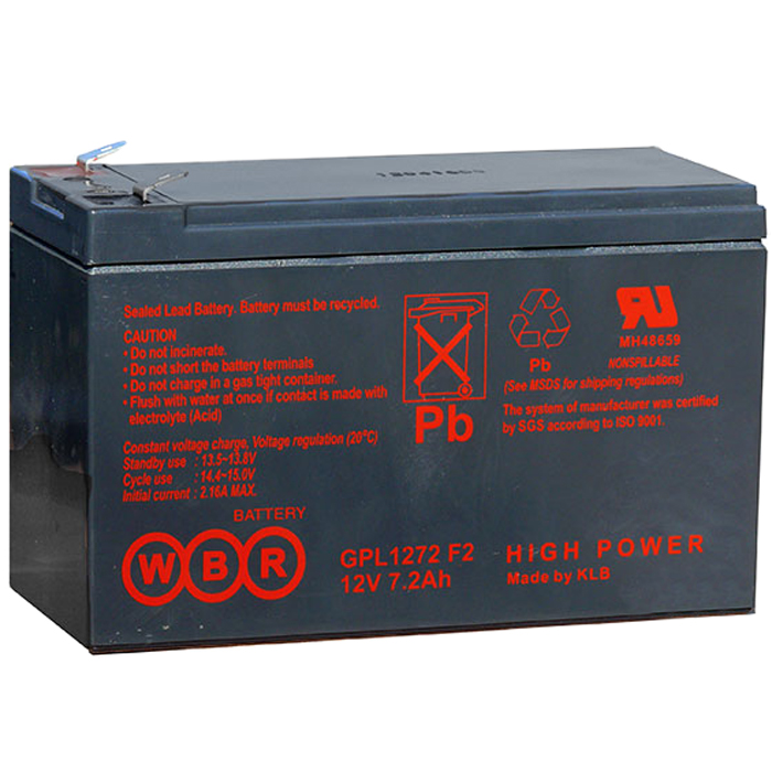 

Аккумуляторная батарея для ИБП WBR GPL GPL1272, 12V, 7.2Ah, Черный, GPL1272