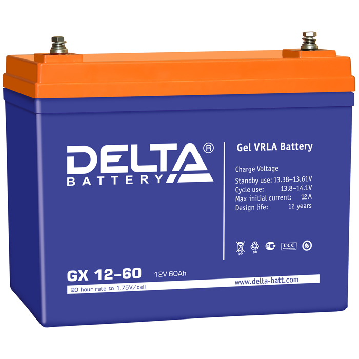 Аккумулятор Delta GX12-60 (GX1260), цвет синий - фото 1