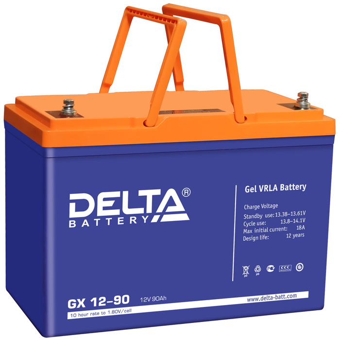 

Аккумуляторная батарея для ИБП Delta GX GX12-90, 12V, 90Ah, Синий, GX12-90