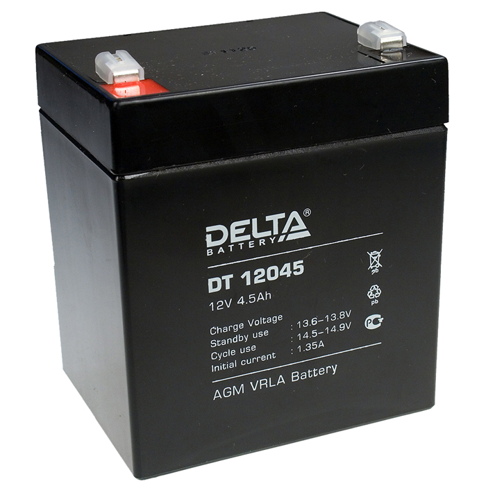 Аккумуляторная батарея Delta DT 12045, 12, 4.5Ah, для ОПС, цвет черный - фото 1