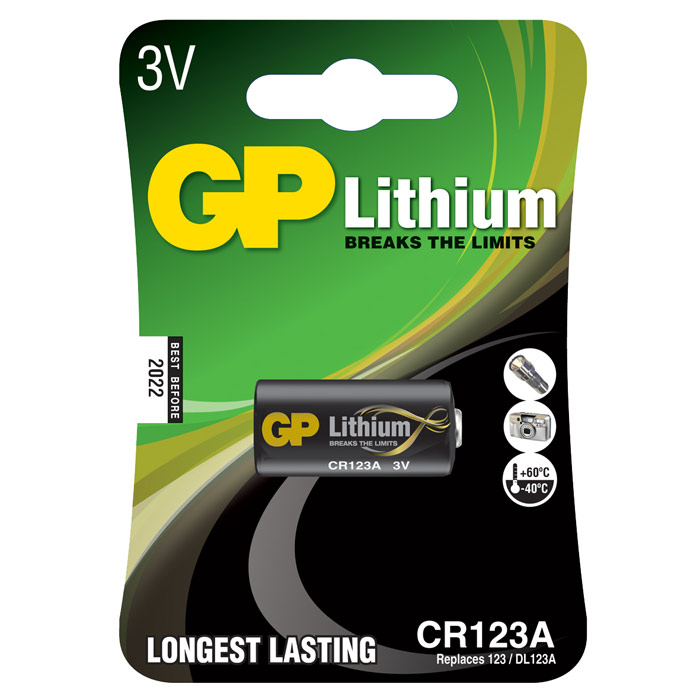 Батарейка GP Lithium, 123 (CR123/CR123A/CR17345), 3V, 1 шт
