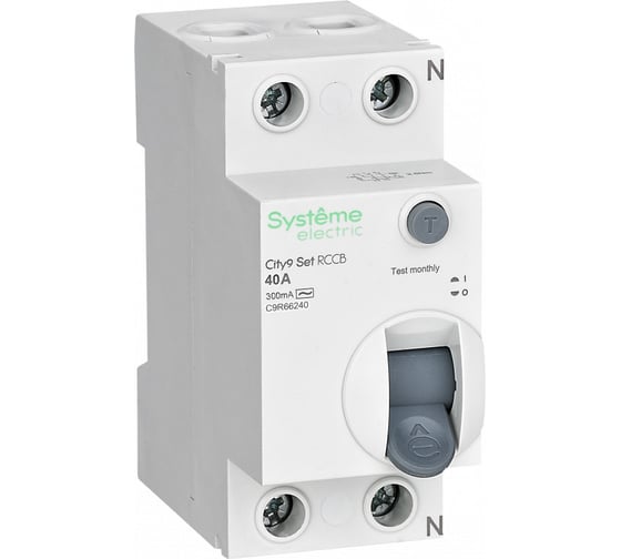 Выключатель дифференциальный (УЗО), 2P, 40А, 300мА, тип АС, Systeme Electric