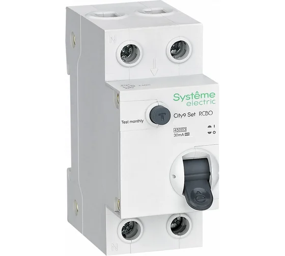 

Выключатель дифференциальный (УЗО) City9 Set 4.5kA, 1P+N, 10А, 30мА, тип A, Systeme Electric (C9D55610), 4.5kA