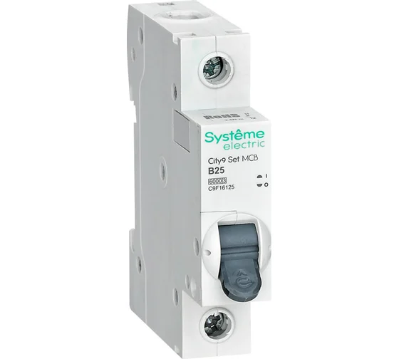 

Выключатель автоматический Systeme Electric City9 Set однополюсный (1P/1П) 32А B 6 kA (C9F16132)