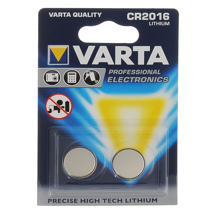 

Батарейка Varta CR-2016 2-BL, CR2016, 3V, 2 шт. (6016), Серебристый