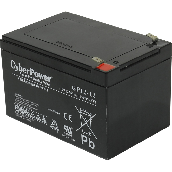 

Аккумуляторная батарея CyberPower 12V 12Ah, 12V 12Ah, Черный, DJW12-12(L)