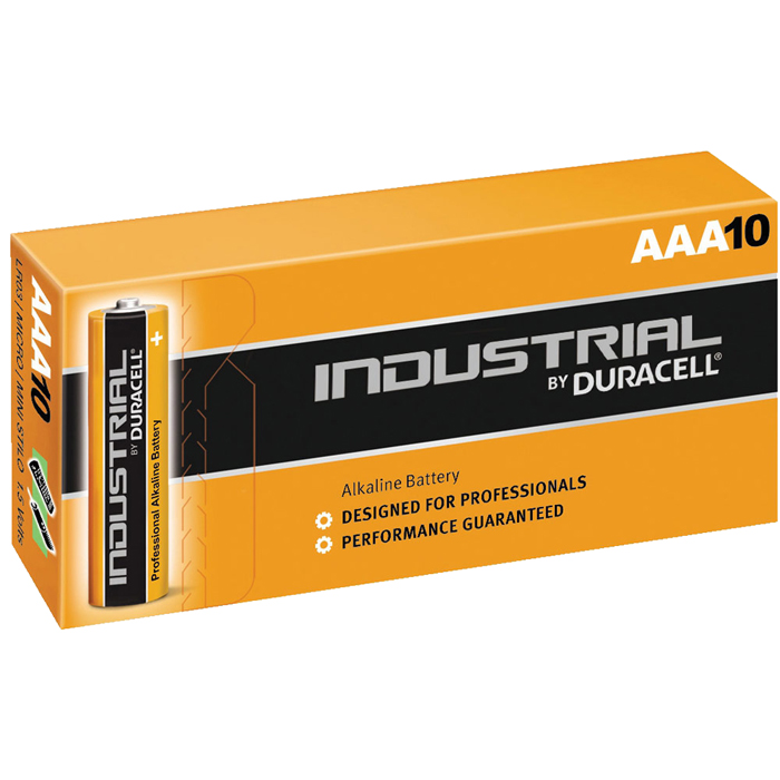 Батарея Duracell Industrial LR03-10BL, AAA, 1.5V 10шт, цвет черный/золотистый - фото 1