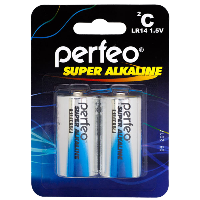 

Батарея Perfeo LR14-2BL, 1.5V 2шт, Белый