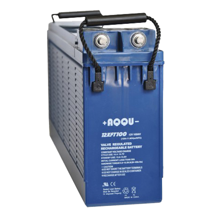 Аккумуляторная батарея AQQU 12XFT100, 12V 100Ah, цвет синий - фото 1