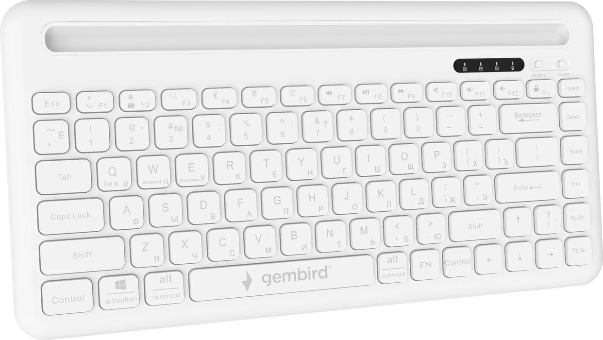 Клавиатура Gembird KBW-8, Bluetooth, белый (KBW-8)
