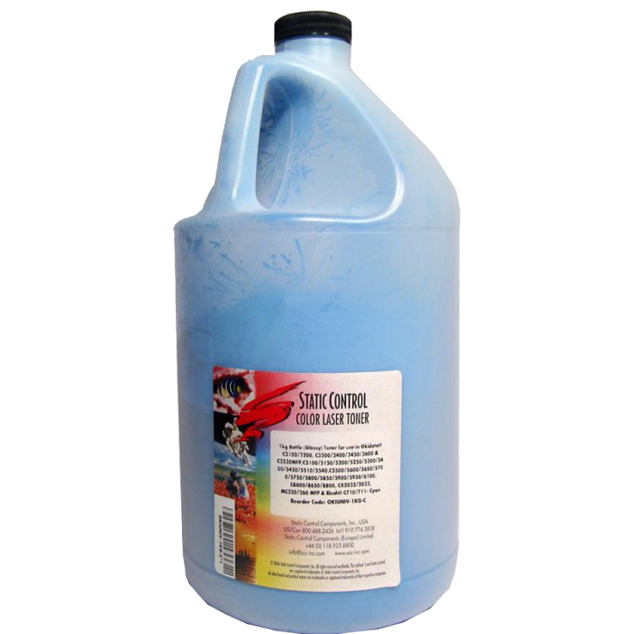 

Тонер Static Control OKIUNIV-1KG-C, бутыль 1 кг, голубой, совместимый для Oki OKI C3300N / 5500 / 9600 / 9650 / 9800 (OKIUNIV-1KG-C), OKIUNIV-1KG-C