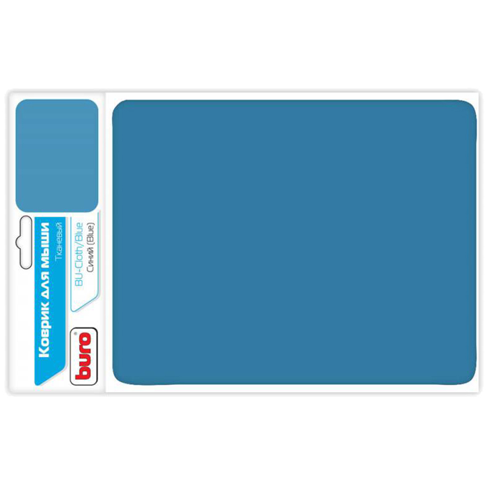 Коврик для мыши Buro синий, 230x180x3 мм, синий