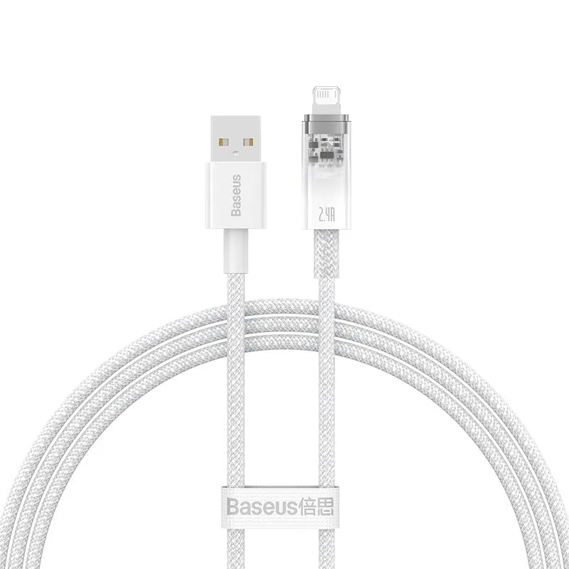 Кабель USB(Am)-Lightning 8-pin(m), 1 м, белый, Baseus Explorer CATS010002 (CATS010002)