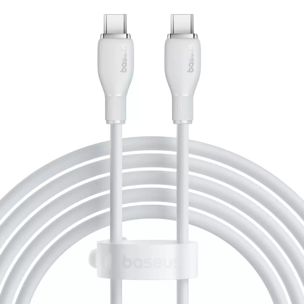 Кабель USB Type-C(m)-USB Type-C(m), 2 м, белый, Baseus Pudding (P10355702221-01)