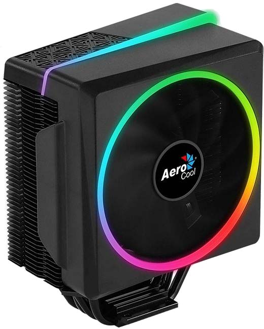 Кулер для процессора Aerocool CYLON 4 для Socket 775/115x/1200/2011/2011-3/2066/AM2/AM2+/AM3/AM3+/FM1/AM4/FM2/FM2+, 120 мм, 1800rpm, 26 дБА, 145 Вт, 4-pin PWM, Al, ARGB б/у, следы использования, следы установки