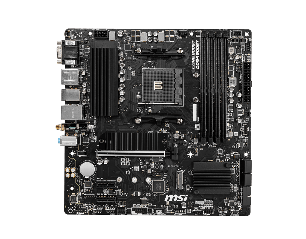 Материнская плата MSI B550M PRO-VDH WIFI, SocketAM4, AMD B550, 4xDDR4, PCI-Ex16, 4SATA3, 7.1-ch, GLAN, 6 USB 3.2, 1 USB Type-C, VGA, HDMI, DP, mATX, Retail б/у, после ремонта, следы эксплуатации, комплект полный