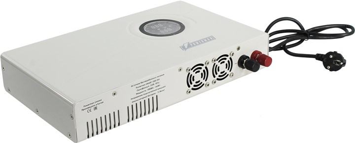 ИБП Powerman Smart 1000 INV, 1000 В·А, 600 Вт, EURO, розеток - 2 (без аккумуляторов) б/у, после ремонта (замена дисплея), небольшие потертости по корпусу, несколько царапин на нижней крышке, полный комплект