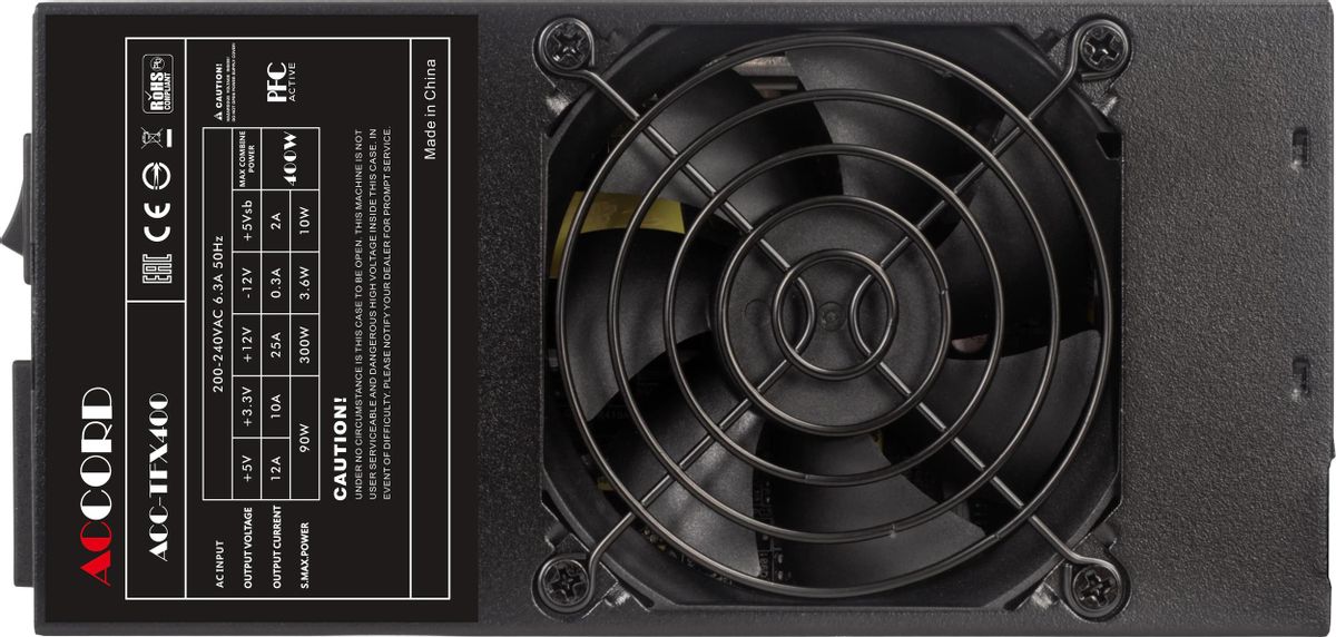 Блок питания 400 Вт, ACCORD ACC-TFX400, 80 мм