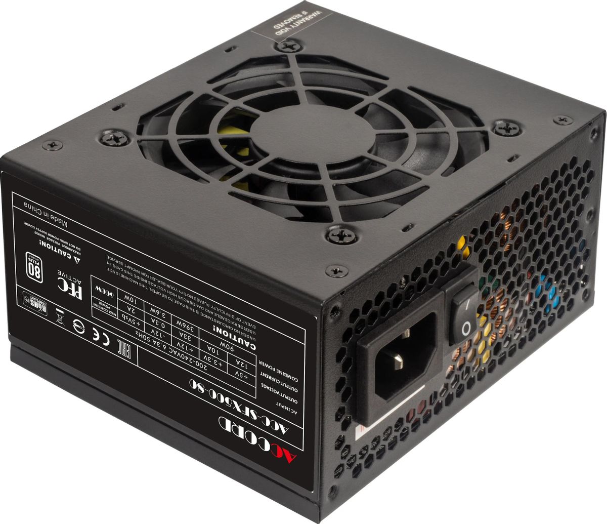 Блок питания 500 Вт, ACCORD ACC-SFX500-80, 80 мм