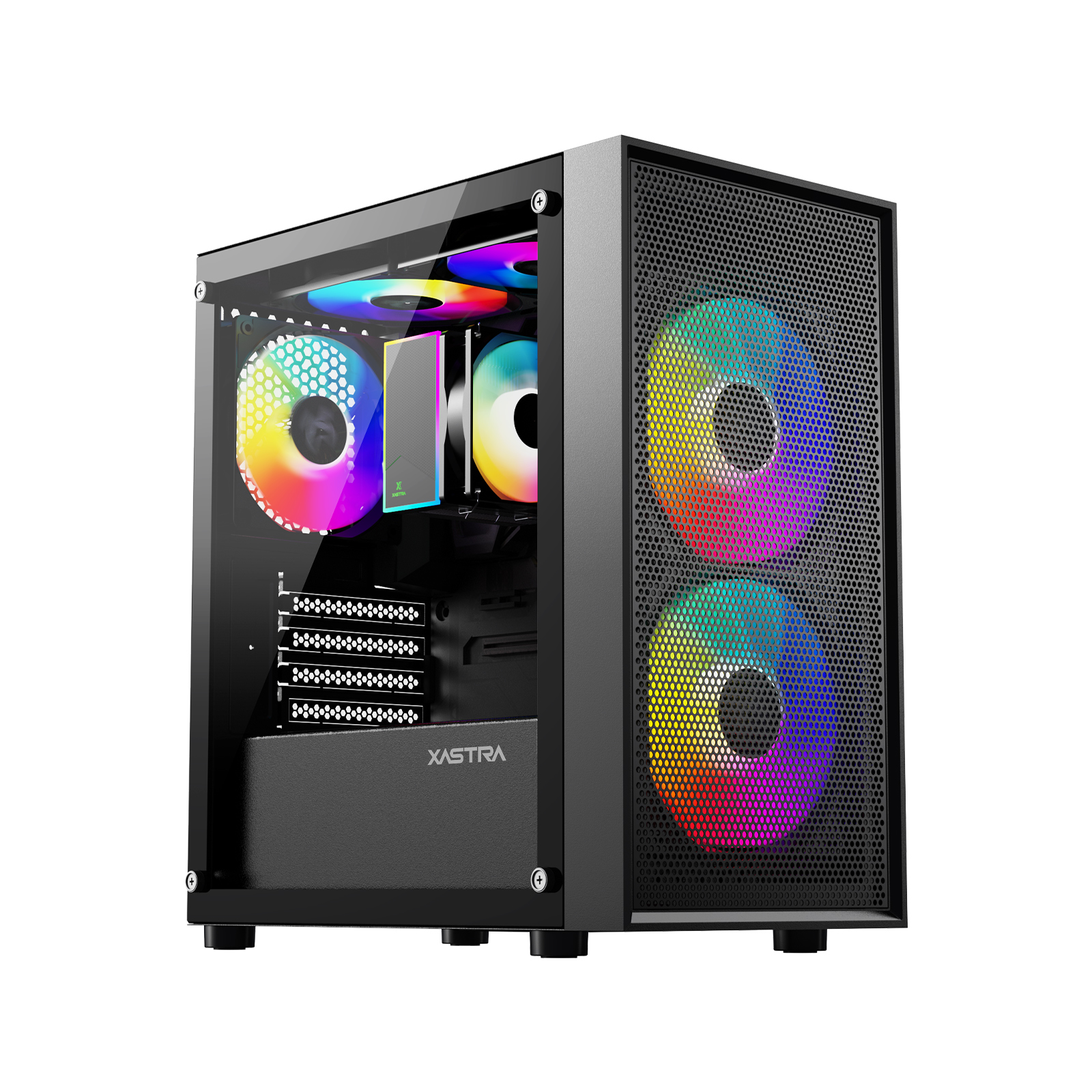 Корпус XASTRA A305M 3FRGB, Mini-Tower, без БП, черный