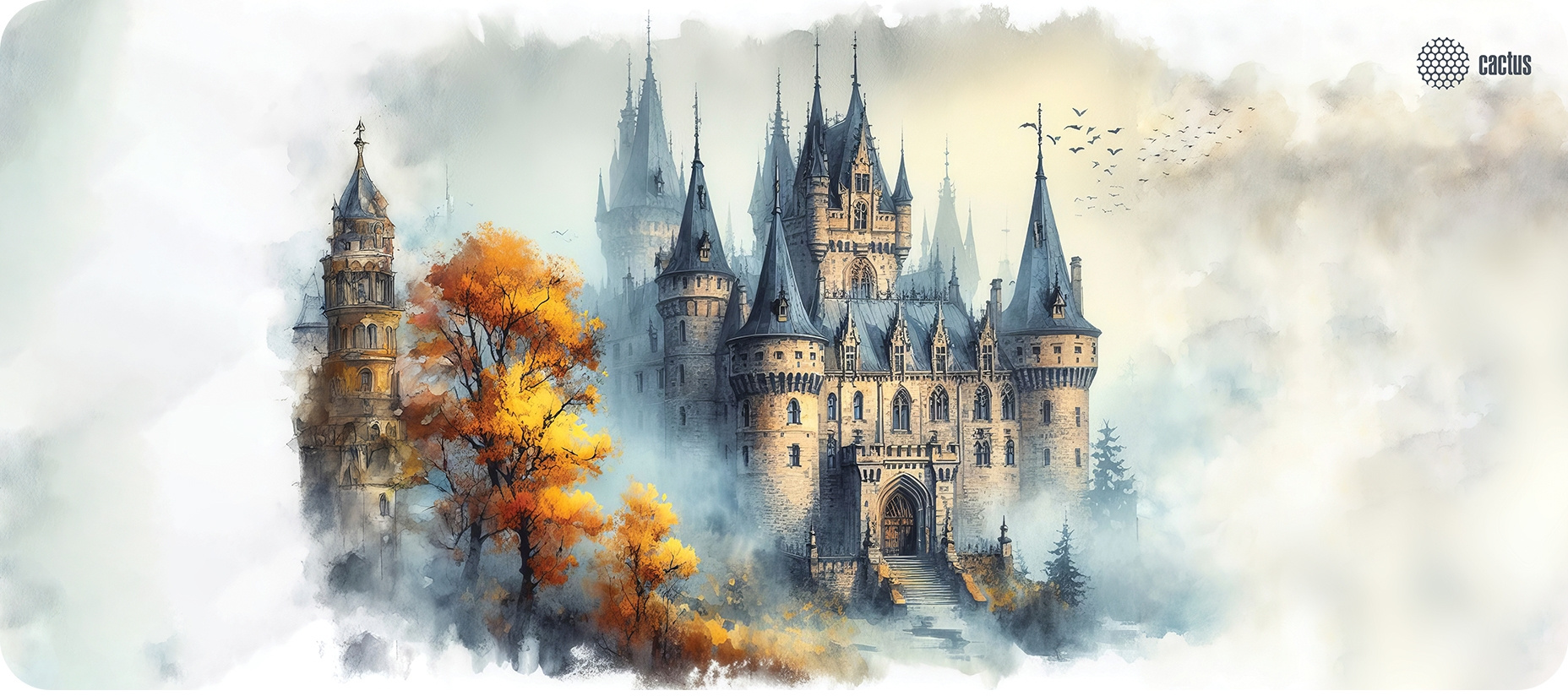 Коврик для мыши Cactus Castle, 900x400x3 мм, принт