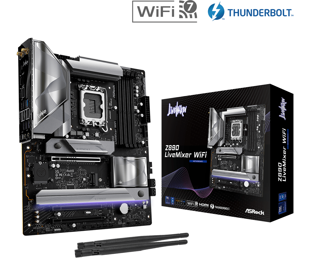 Материнская плата ASRock Z890 LiveMixer WiFi, LGA1851, Intel Z890, ATX