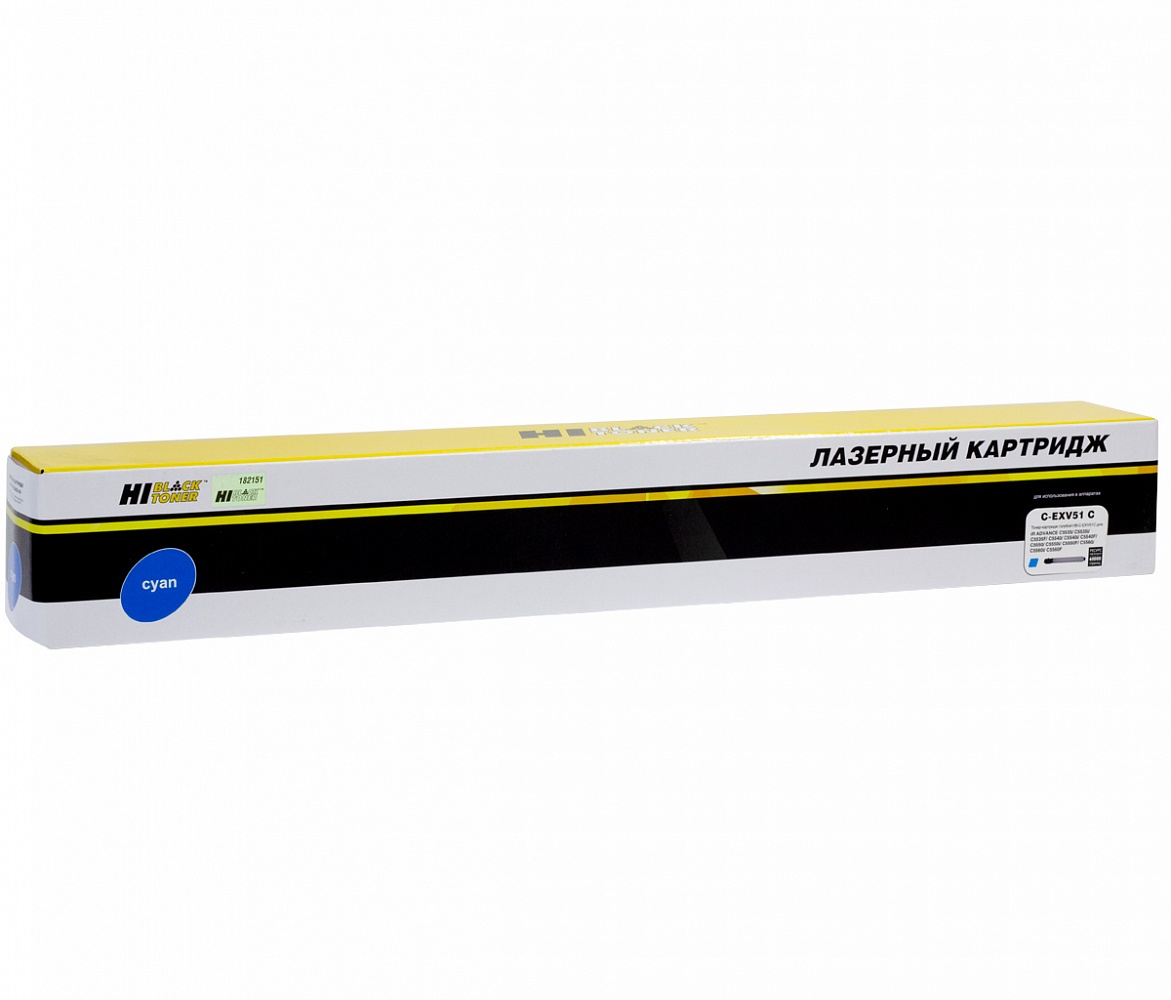 

Картридж лазерный Hi-Black HB-C-EXV51C (C-EXV51C/0482C002), голубой, 60000 страниц, совместимый для Canon iR Advance C5535i/C5540i/C5550i/C5560i
