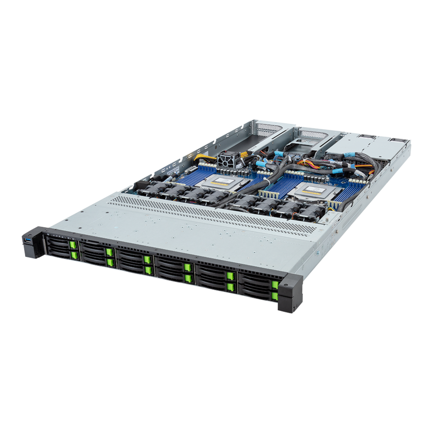 Серверная платформа Gigabyte R183-ZF1, 2xSocket SP5, 24xDDR5, 12x2.5 HDD HS, Redundant 2x2000 Вт 1U (R183-ZF1-AAJ1)