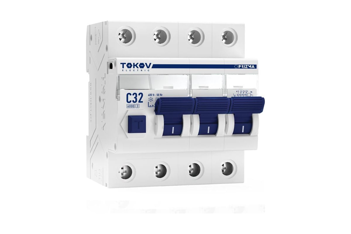 Выключатель дифференциальный (УЗО), 3P+N, 32А, 30мА, тип АС, TOKOV ELECTRIC