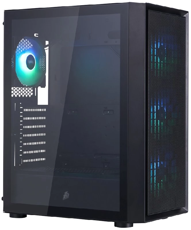 Корпус 1STPLAYER GO6 ARGB Black, Midi-Tower, без БП, черный