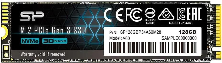 SSD Silicon Power A60 128Gb M.2 (SP128GBP34A60M28)
