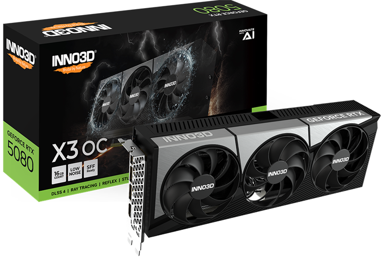 Видеокарта Inno3D NVIDIA GeForce RTX 5080 X3 OC, 16Gb GDDR7