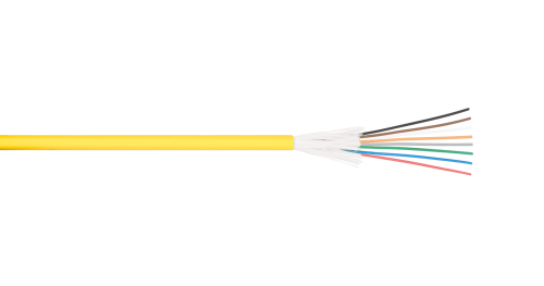Кабель оптический одномодовый, 12 волокон NIKOMAX, 1 км (NMF-2IS-012S2A-YL)
