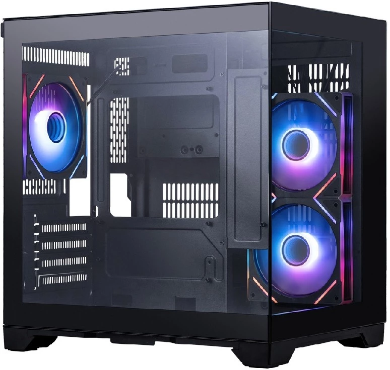 Корпус 1STPLAYER MEGAVIEW MV5-TP ARGB, Mini-Tower, без БП, черный