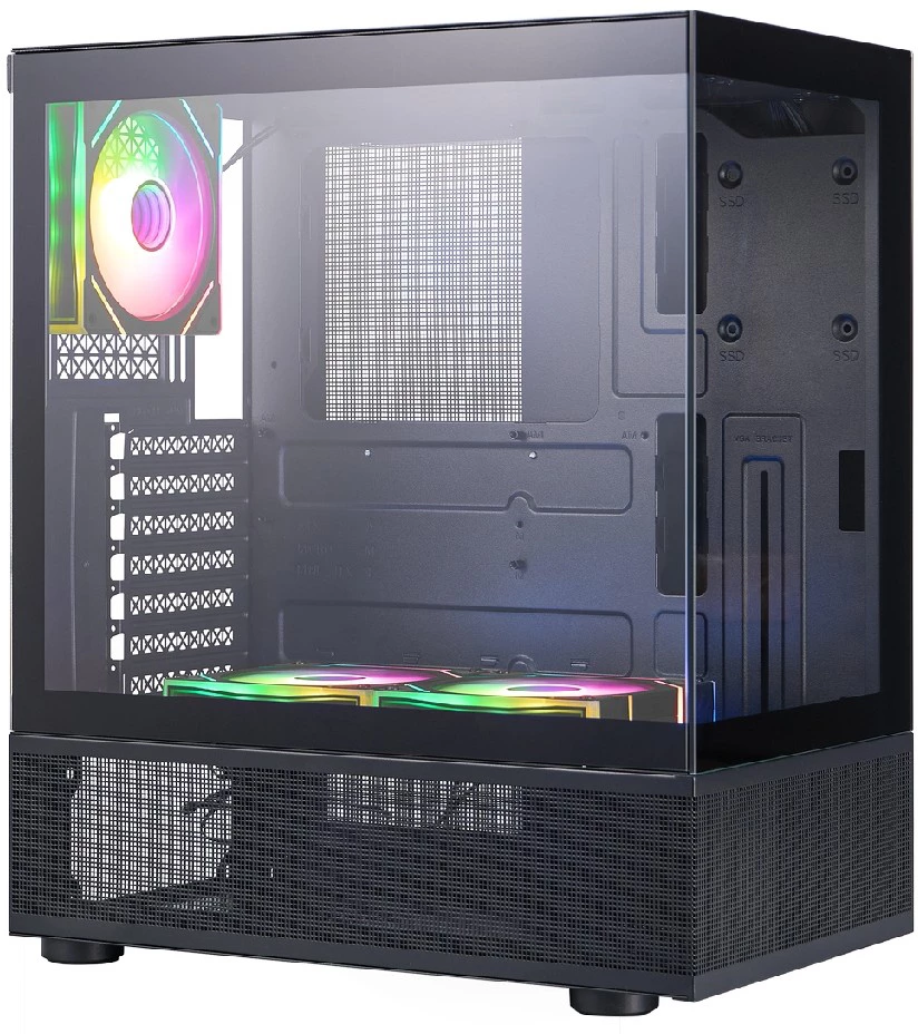 Корпус 1STPLAYER MIKU Mi7-A ARGB, Midi-Tower, без БП, черный