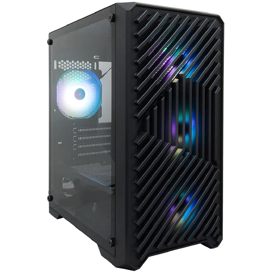 Корпус 1STPLAYER TRILOBITE T5 ARGB, Midi-Tower, без БП, черный
