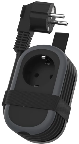 Сетевой фильтр Ritmix RM-112C, 1-розетка, 1.5 м, черный
