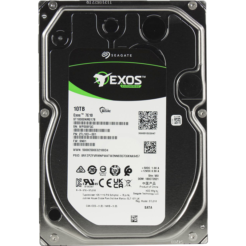 Жесткий диск (HDD) Seagate 10Tb Exos 7E10, 3.5", 7.2K, 256Mb, 4Kn/512e, SATA3 (ST10000NM017B) Новый, царапина сверху на крышке, не эксплуатировался, HDD в коробке