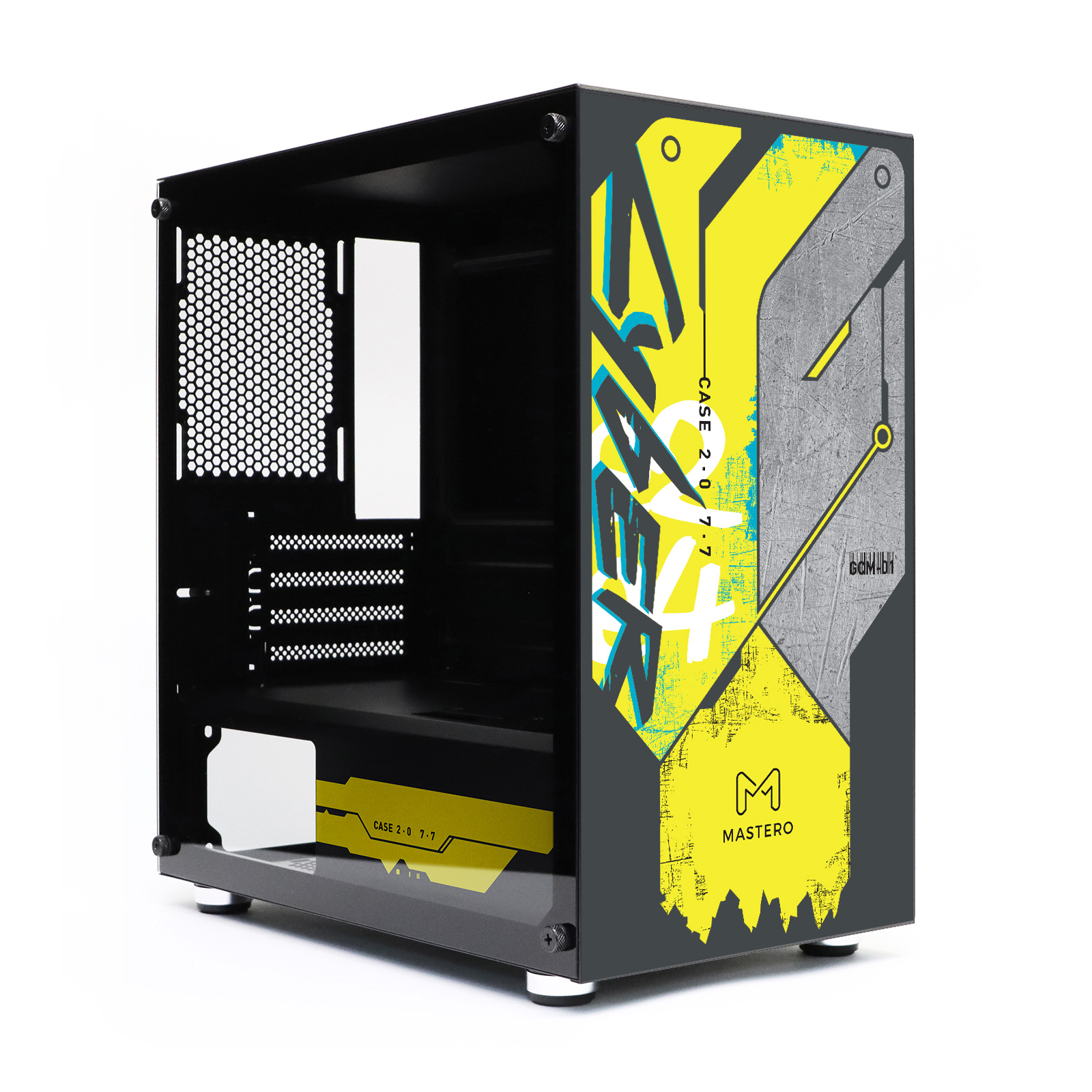Корпус Mastero CyberCase, mATX, Mini-Tower, USB 3.0, черный, без БП (MST-GCM-01-CP) б/у, замятие угла на лицевой стороне, повреждённая упаковка
