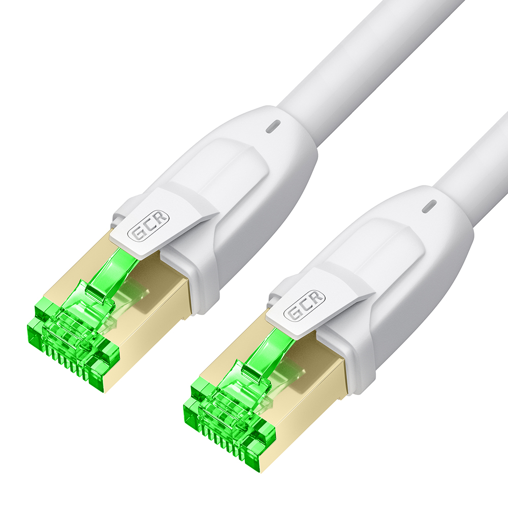 Патч-корд Greenconnect (GCR) SFTP, кат.8, 15 м, RJ45-RJ45, белый (GCR-55904)