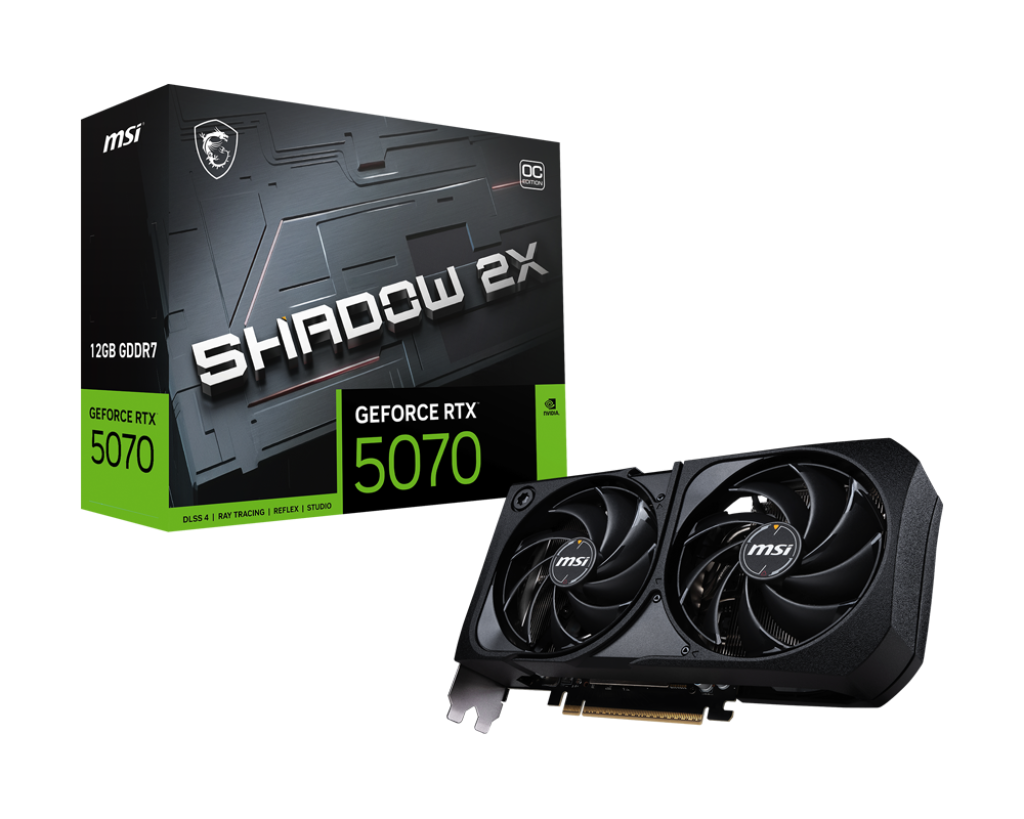 Видеокарта MSI NVIDIA GeForce RTX 5070 SHADOW 2X OC, 12Gb GDDR7