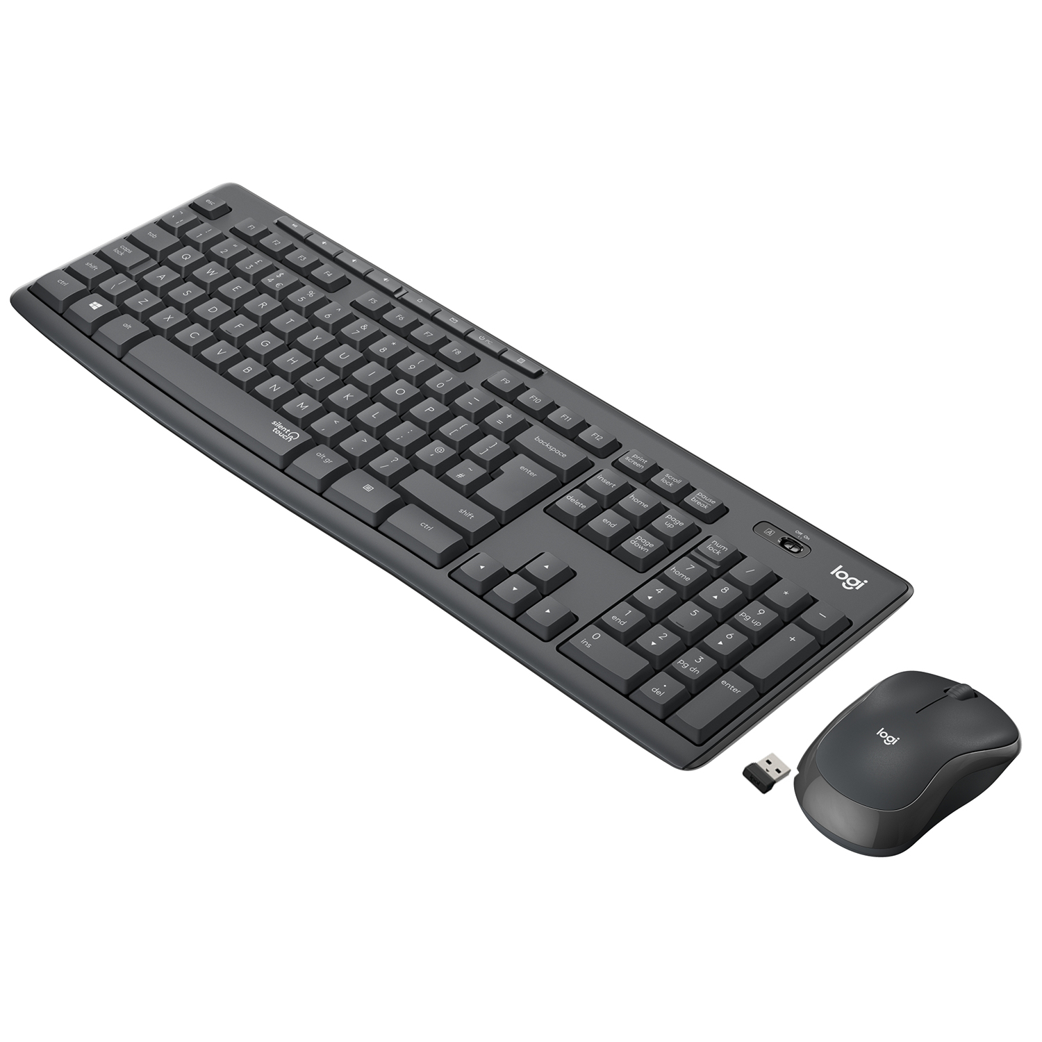 Клавиатура + мышь Logitech MK295, беспроводная, USB, графит (920-009800/920-009807) б/у, следы использования, без упаковки