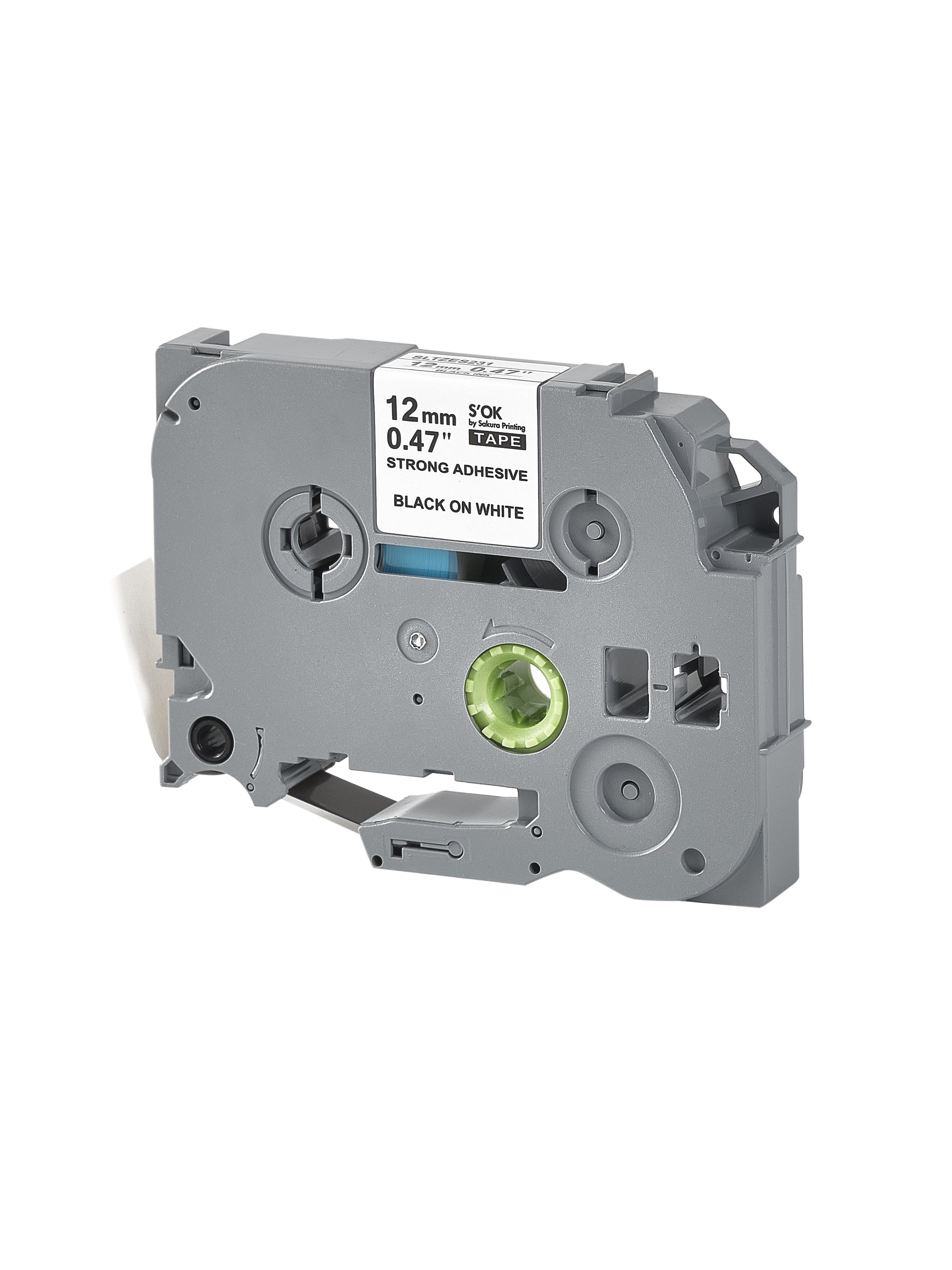 

Кассета с лентой SAKURA TZES231, 1.2 см x 8 м, черный на белом, совместимая (SLTZES231), TZES231