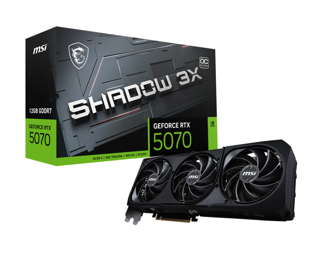 Видеокарта MSI NVIDIA GeForce RTX 5070 SHADOW 3X OC, 12Gb GDDR7