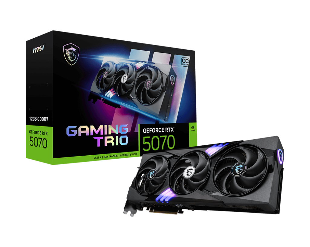 Видеокарта MSI NVIDIA GeForce RTX 5070 GAMING TRIO OC, 12Gb GDDR7