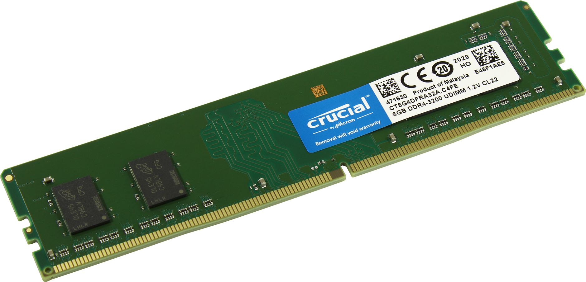 Память DDR4 DIMM 8Gb, 3200MHz Crucial (CT8G4DFRA32A)